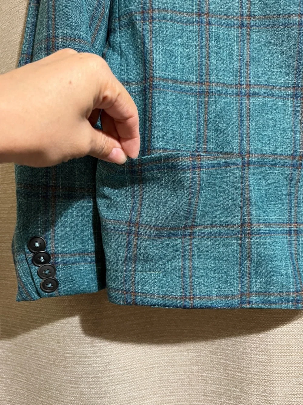 Saks Fifth Avenue x Loro Piana Tailored Cropped Silk/Wool/Linen Blazer READ DESC